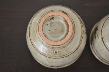 人間国宝　島岡達三　象嵌夫婦湯呑(在銘、作家物、湯呑み)(R-047061)