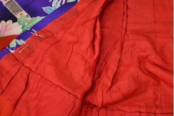 昭和初期　アンティーク　錦紗　子供着物(正絹、古布、縮緬)(R-047063)