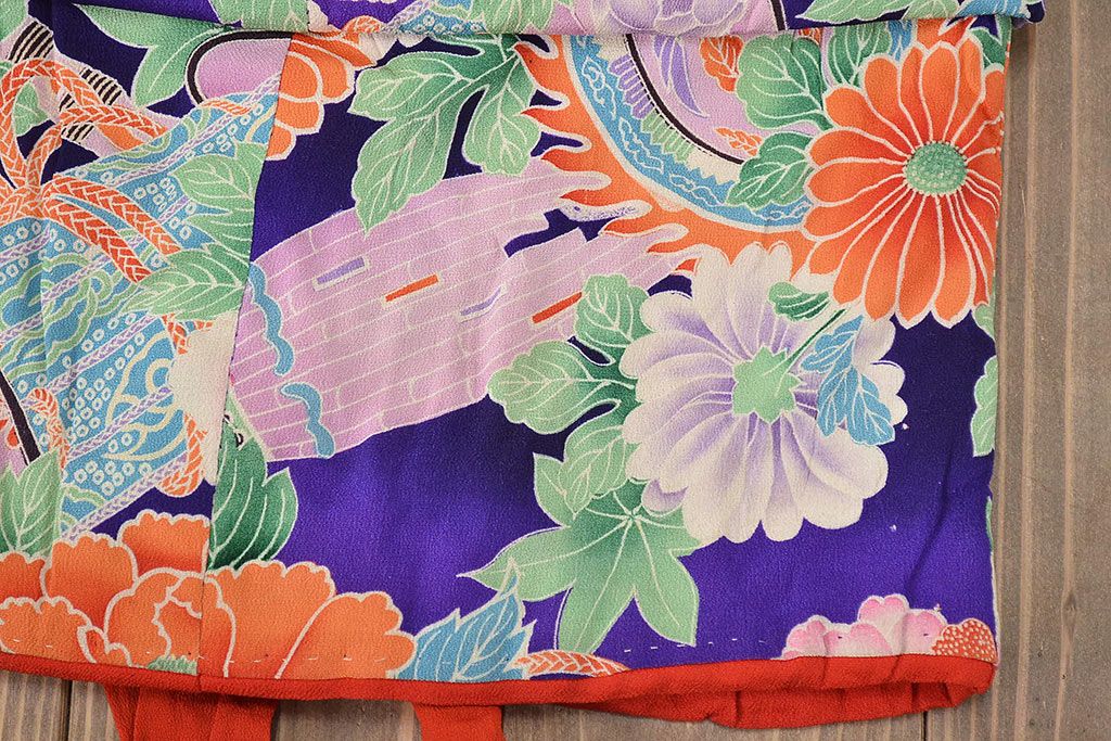 アンティーク　錦紗　子供着物 子供着物☆錦紗縮緬☆アンティーク着物☆正絹