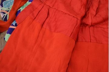 昭和初期　アンティーク　錦紗　子供着物(正絹、古布、縮緬)(R-047063)