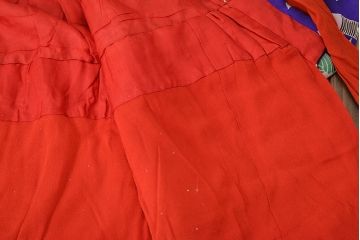 昭和初期　アンティーク　錦紗　子供着物(正絹、古布、縮緬)(R-047063)