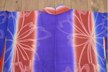 昭和初期　アンティーク　正絹着物(縮緬、錦紗、古布、グラデーション)(R-047065)