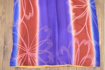 昭和初期　アンティーク　正絹着物(縮緬、錦紗、古布、グラデーション)(R-047065)