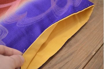 昭和初期　アンティーク　正絹着物(縮緬、錦紗、古布、グラデーション)(R-047065)