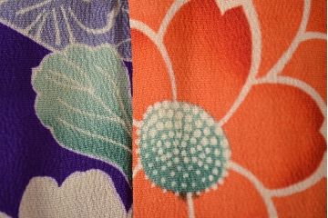 昭和初期　アンティーク　錦紗チョッキ(子供着物、古布、縮緬)(R-047066)