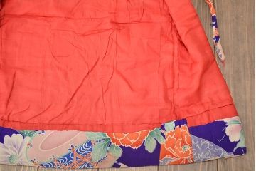 昭和初期　アンティーク　錦紗チョッキ(子供着物、古布、縮緬)(R-047066)