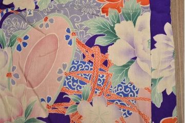 昭和初期　アンティーク　錦紗チョッキ(子供着物、古布、縮緬)(R-047066)