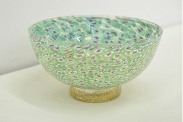 イタリア　ベネチアングラス　ミルフィオリ　ガラス茶碗　金彩ボウル(ヴェネチアングラス)(R-047067)