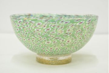 イタリア　ベネチアングラス　ミルフィオリ　ガラス茶碗　金彩ボウル(ヴェネチアングラス)(R-047067)