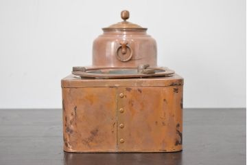 昭和初期　古い銅壷(湯沸、長火鉢、囲炉裏)(R-047074)