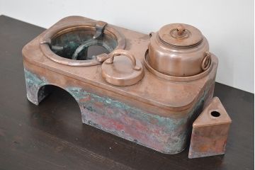 昭和初期　古い銅壷(湯沸、長火鉢、囲炉裏)(R-047075)