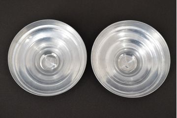 当時物　昭和レトロ　猫瓶2個セット(蓋付、ガラス瓶)(R-047076)