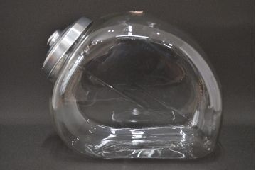 当時物　昭和レトロ　猫瓶2個セット(蓋付、ガラス瓶)(R-047076)