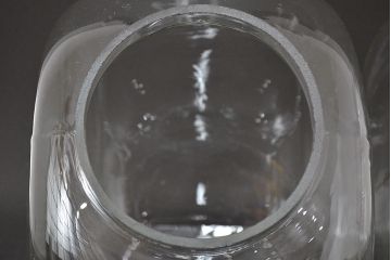 当時物　昭和レトロ　猫瓶2個セット(蓋付、ガラス瓶)(R-047077)
