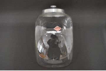 当時物　昭和レトロ　猫瓶2個セット(蓋付、ガラス瓶)(R-047078)