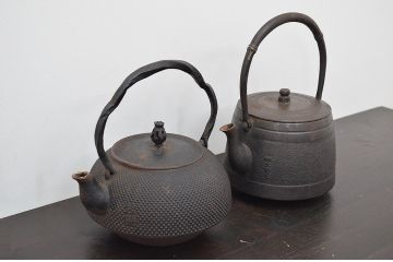 昭和初期　南部岩鋳　天祐堂　鉄瓶2点セット(茶道具)(R-047080)
