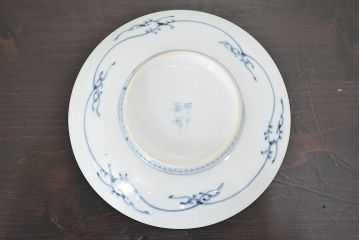 明治〜大正　平戸嘉祥　銘　染付　五寸皿　5枚セット(和食器)(R-047081)