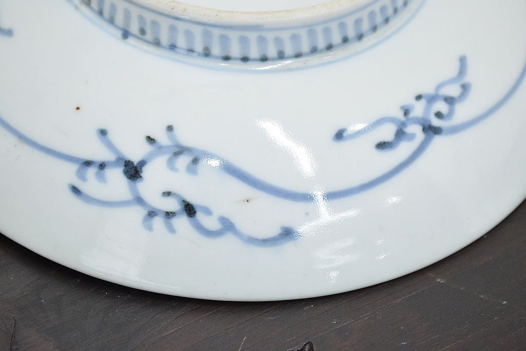 明治〜大正　平戸嘉祥　銘　染付　五寸皿　5枚セット(和食器)(R-047081)