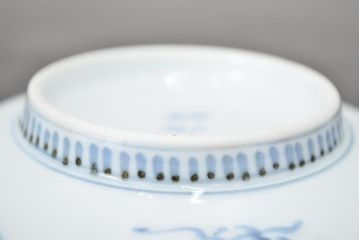 明治〜大正　平戸嘉祥　銘　染付　五寸皿　5枚セット(和食器)(R-047082)