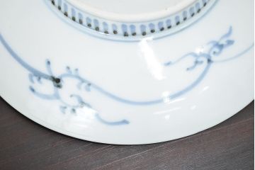 明治〜大正　平戸嘉祥　銘　染付　五寸皿　5枚セット(和食器)(R-047082)