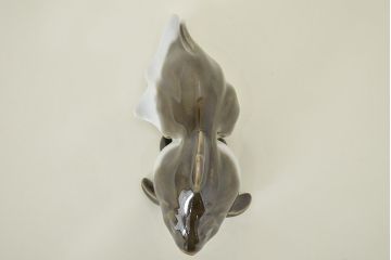 高木鳳子作　金魚一対　置物　共箱(磁器)(R-047087)