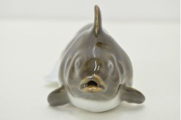 高木鳳子作　金魚一対　置物　共箱(磁器)(R-047087)