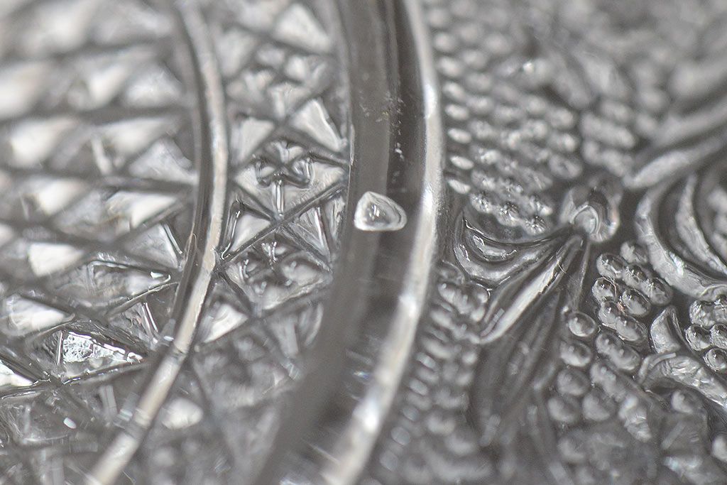 昭和初期　古いプレス小皿6枚(レース柄、プレート)(R-047088)