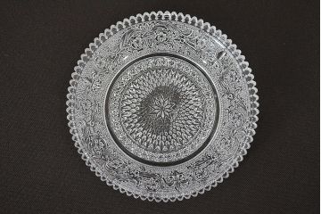 昭和初期　古いプレス小皿6枚(レース柄、プレート)(R-047088)