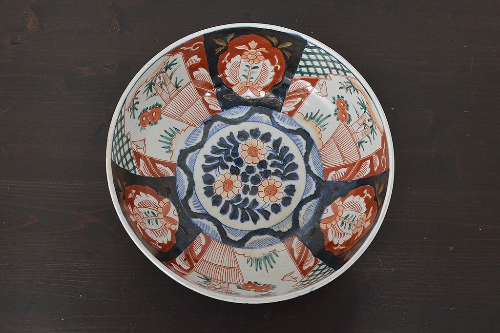 骨董　明治期伊万里焼二重高台色絵深鉢 公式】アンティーク家具ラフジュ工房商品詳細ページ明治期