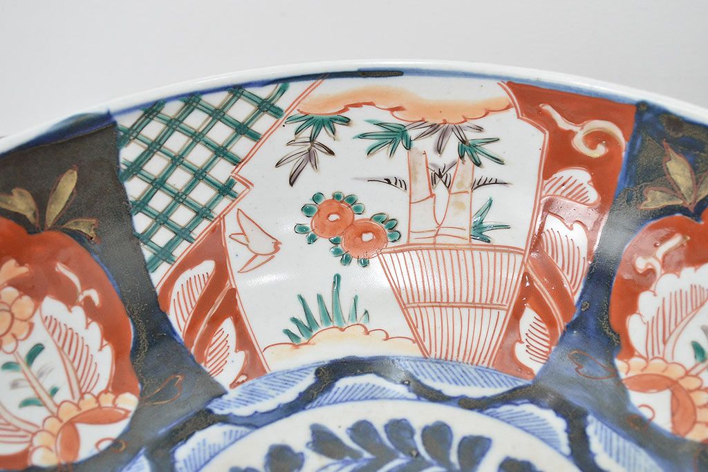 骨董　明治期伊万里焼二重高台色絵深鉢 公式】アンティーク家具ラフジュ工房商品詳細ページ明治期