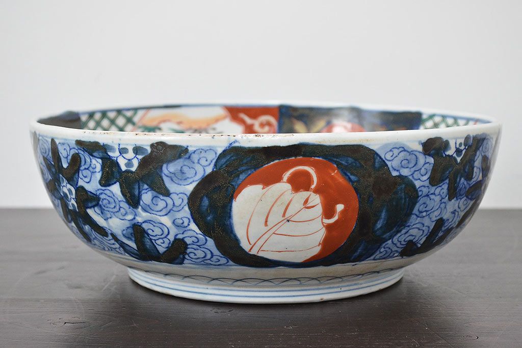 骨董　明治期伊万里焼二重高台色絵深鉢 公式】アンティーク家具ラフジュ工房商品詳細ページ明治期