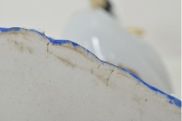 明治〜大正　九谷焼　鶴亀の図　色絵　置物(人形、フィギュリン)(R-047090)