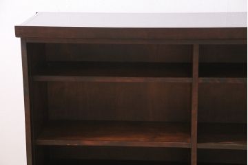 中古　旭川家具　北樹シリーズ　150K　樺材の濃い色合いが美しい茶棚(定価約27万円)(食器棚、サイドボード、収納棚)(R-047092)