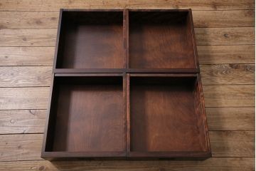 中古　旭川家具　北樹シリーズ　150K　樺材の濃い色合いが美しい茶棚(定価約27万円)(食器棚、サイドボード、収納棚)(R-047092)