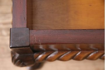 イギリスアンティーク　ARDING&HOBBS　マホガニー材　収納付きが珍しい!凝った彫刻や脚のデザインがエレガントなスツール(チェア、椅子)(R-047107)