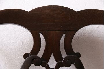 フランスアンティーク　マホガニー材　高級品!華奢なシルエットと背もたれの意匠が美しいチェア(サロンチェア、アームチェア、椅子)(R-047110)