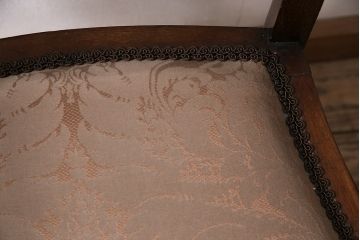 フランスアンティーク　マホガニー材　高級品!華奢なシルエットと背もたれの意匠が美しいチェア(サロンチェア、アームチェア、椅子)(R-047110)