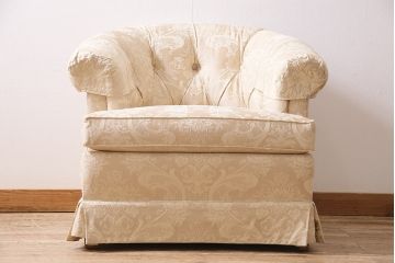 中古　DREXEL HERITAGE(ドレクセルヘリテイジ)　Upholstery(アップホルスタリー)　優美なひとときを演出する1人掛けソファ(定価約62万円)(シングル、アームソファ、チェア)(R-047111)