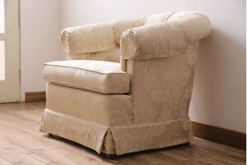 中古　DREXEL HERITAGE(ドレクセルヘリテイジ)　Upholstery(アップホルスタリー)　優美なひとときを演出する1人掛けソファ(定価約62万円)(シングル、アームソファ、チェア)(R-047112)