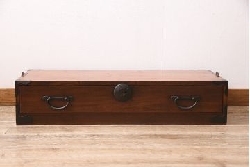 和製アンティーク　前面ケヤキ材　引き出し1杯が珍しい!和モダンなリビングにぴったりのローボード(引き出し、テレビボード、テレビ台)(R-047114)