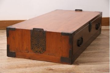 和製アンティーク　前面ケヤキ材　引き出し1杯が珍しい!和モダンなリビングにぴったりのローボード(引き出し、テレビボード、テレビ台)(R-047114)