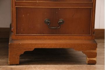 イギリスアンティーク　両面使いが出来るレザートップの両袖デスク(パートナーデスク、机、在宅ワーク、在宅用ワークデスク)(R-047117)