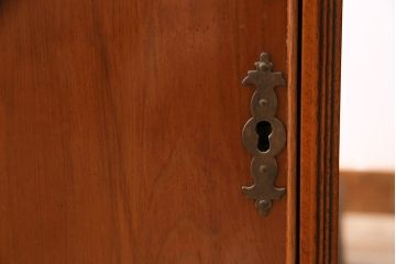 イギリスアンティーク　両面使いが出来るレザートップの両袖デスク(パートナーデスク、机、在宅ワーク、在宅用ワークデスク)(R-047117)