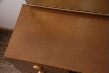 イギリスヴィンテージ　Austinsuite(オースティンスイート)　チーク材　　北欧スタイルにぴったりなスツール付きドレッサー(鏡台、ビンテージ)(R-047124)