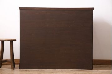 中古　伝統工芸　岩谷堂箪笥　天板リメイク・極厚手栗無垢材　ダイナミックな杢目を堪能できる衣装タンス(引き出し、チェスト)(R-047125)