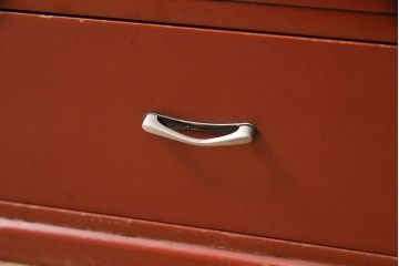 和製アンティーク　漆塗り　艶やかな朱が目を引く上品な佇まいの鏡台(化粧台、ドレッサー)(R-047126)