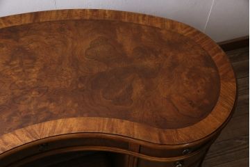 中古　極美品　DREXEL HERITAGE(ドレクセルヘリテイジ)　Cameo Classics(キャメオクラシックス)　高級感溢れる大人の書斎作りにおすすめのキドニーデスク(定価約170万円)(両袖デスク、机、在宅ワーク、在宅用ワークデスク)(R-047127)