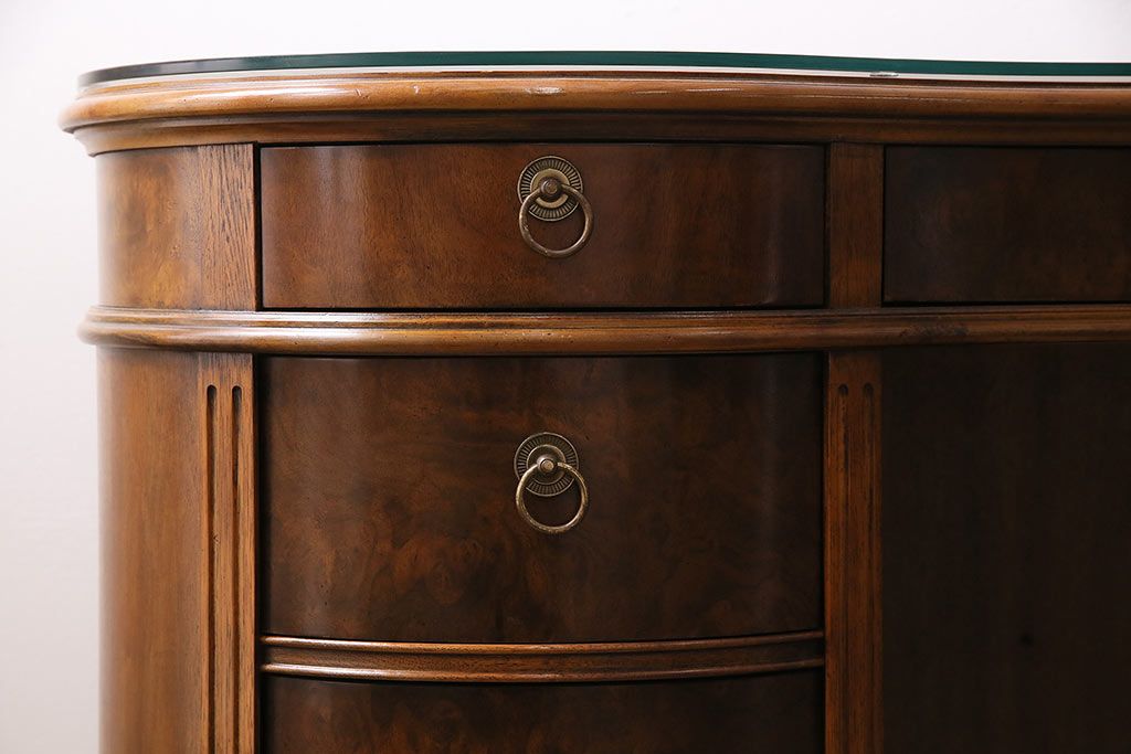 中古　極美品　DREXEL HERITAGE(ドレクセルヘリテイジ)　Cameo Classics(キャメオクラシックス)　高級感溢れる大人の書斎作りにおすすめのキドニーデスク(定価約170万円)(両袖デスク、机、在宅ワーク、在宅用ワークデスク)(R-047127)