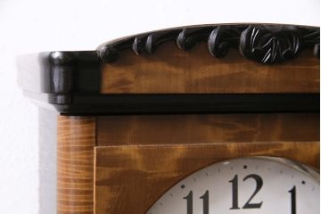 ヴィンテージ時計　昭和中期　Meiji(明治時計社)　21DAY　手巻き式　コントラストが格好良い振り子時計(掛け時計、柱時計、古時計、ビンテージ)(R-047129)