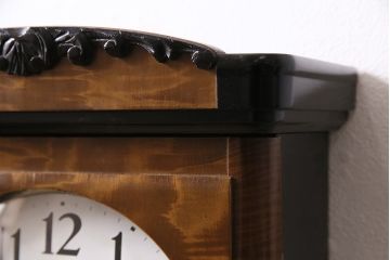 ヴィンテージ時計　昭和中期　Meiji(明治時計社)　21DAY　手巻き式　コントラストが格好良い振り子時計(掛け時計、柱時計、古時計、ビンテージ)(R-047129)